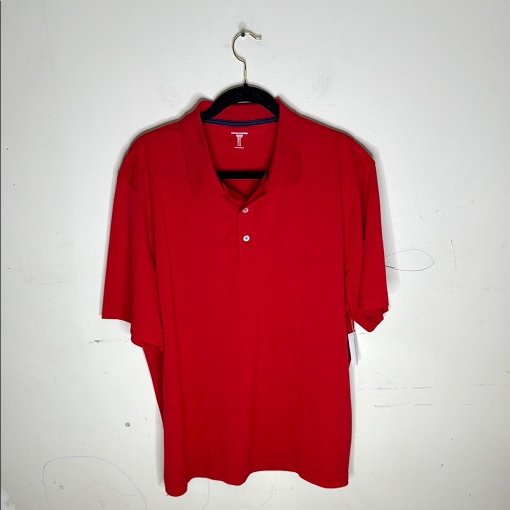 Amazon Essentials Polyester Red Polo Shirt Classic Style Size XL NEW!